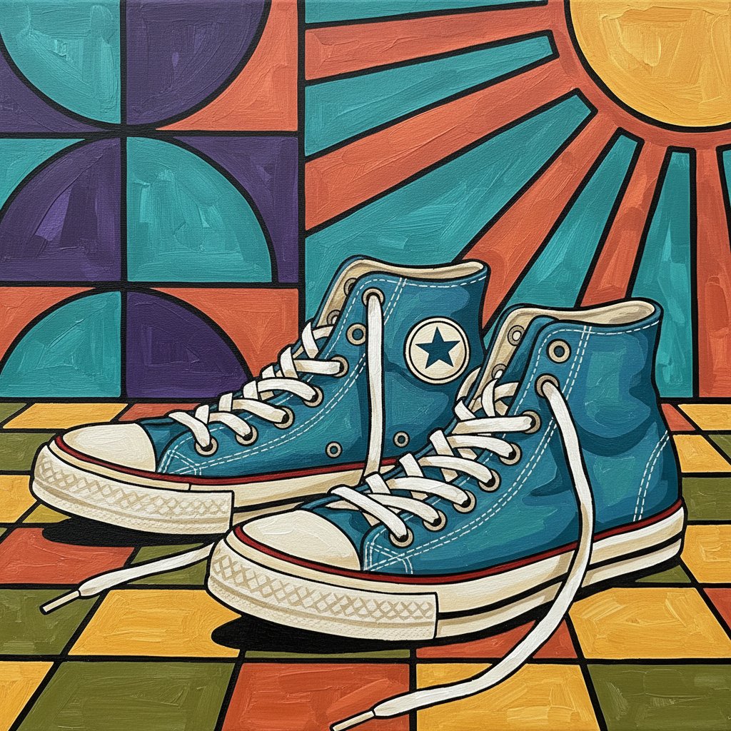 resting-retro-high-tops-paint-by-numbers-kit-vintage-art