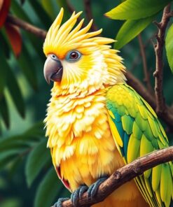 Crested Parrot Paint Numbers