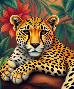 Resting Tropical Cheetah Paint By Numbers
