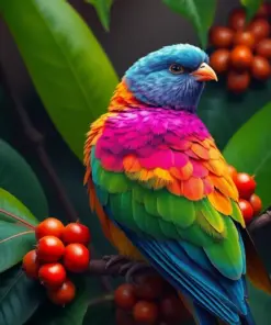 Resting Tropical Fruit Dove paint by numbers