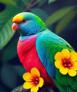 Resting Tropical Fruit Dove paint by numbers