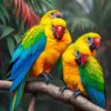 Resting Tropical Gold Macaws Paint By Numbers