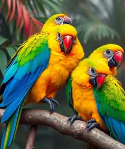 Resting Tropical Gold Macaws Paint By Numbers