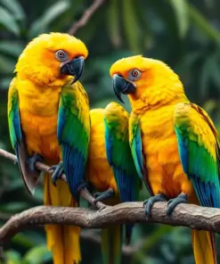Resting Tropical Gold Macaws paint by numbers