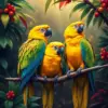 Resting Tropical Gold Macaws Paint By Numbers