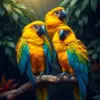 Resting Tropical Gold Macaws paint by numbers