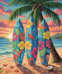 Resting Tropical Longboards Paint By Numbers