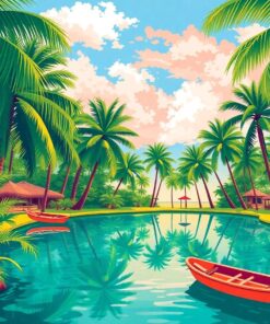 Resting Under Tropical Palms Paint By Numbers