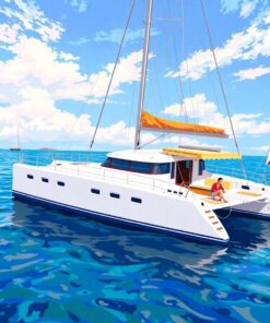 Resting Vintage Lagoon Catamaran Paint By Numbers