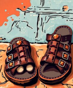 Resting Vintage Leather Sandals Paint By Numbers