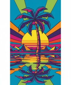 Retro 3D Palm Reflection Paint By Numbers