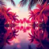 Retro 3D Palm Reflection Paint By Numbers