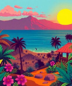 Retro African Summit Glow Paint By Numbers