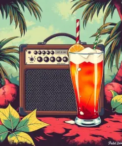 Retro Amplifier Coconut Drink Paint By Numbers