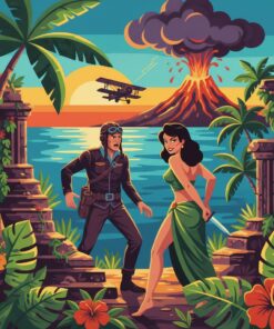 Retro Aviator Tropical Betrayal Paint By Numbers