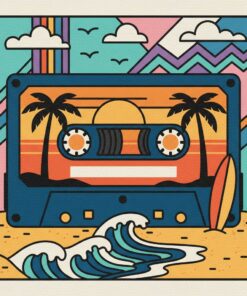 Retro Beach Audio Tape Paint By Numbers