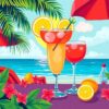 Retro Beachside Margarita Paint By Numbers