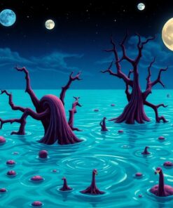 Retro Blue Lagoon Horror Paint By Numbers