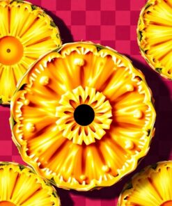 Retro Checkered Pineapple Slices Paint By Numbers