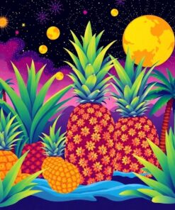 Retro Cosmic Pineapple Plantation Paint By Numbers