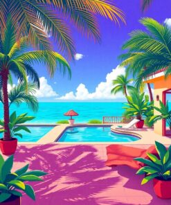 Cuban Poolside Paint Numbers