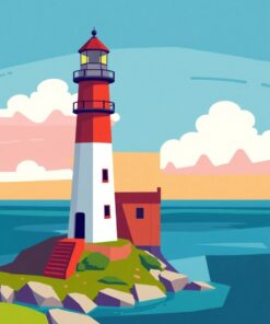 Island Lighthouse Paint Numbers