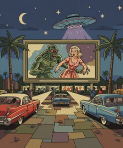 Retro Drive In Terror Paint By Numbers