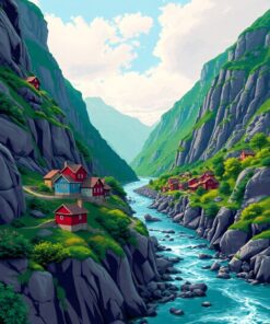 Cliff Stream Paint Numbers