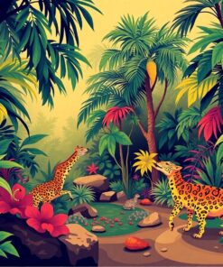 Retro Foley Jungle Studio Paint By Numbers