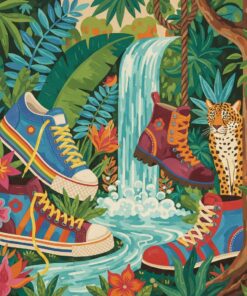 Retro Footwear Jungle Trek Paint By Numbers