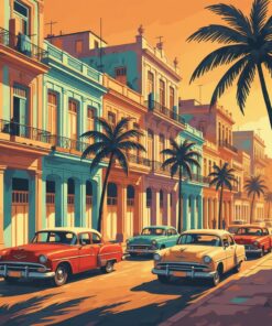 Retro Havana Architecture Glow Paint By Numbers