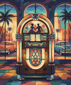 Retro Havana Jukebox Glow Paint By Numbers