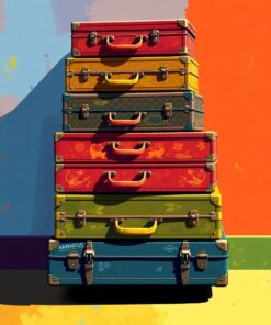 Suitcase Stack Paint Numbers