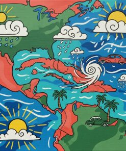 Retro Havana Weather Map Paint By Numbers