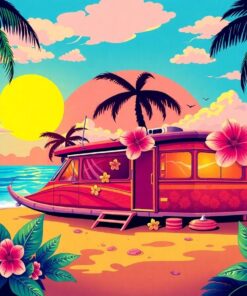 Retro Hawaiian Airwaves Mystery Paint By Numbers