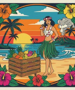 Retro Hawaiian Crate Label Paint By Numbers