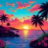 Retro Hawaiian Evening Paint By Numbers