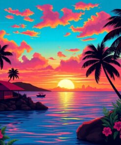Retro Hawaiian Evening Paint By Numbers