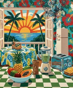 Retro Hawaiian Kitchen Still Paint By Numbers
