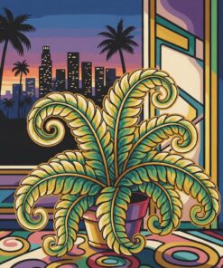 Retro Hollywood Fern Light Paint By Numbers