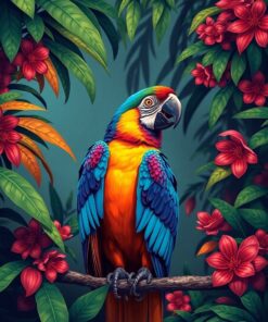 Jungle Macaw Paint Numbers
