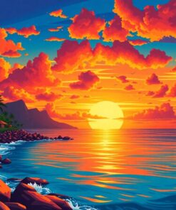 Ocean Sunset Paint Numbers