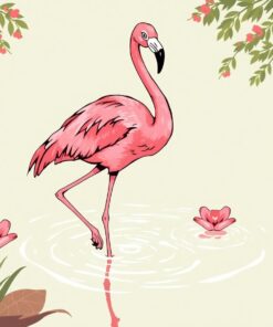 Flamingo Wading Paint Numbers