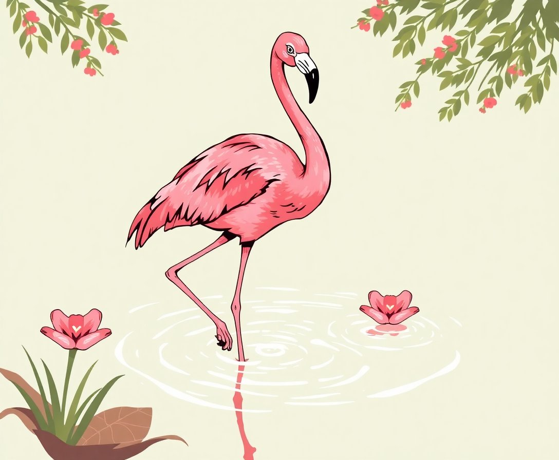 Flamingo Wading Paint Numbers Flamingo Wading Paint Numbers