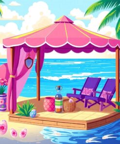 Retro Island Easter Cabana Paint By Numbers