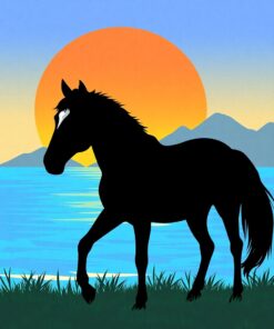 Equine Silhouette Paint Numbers