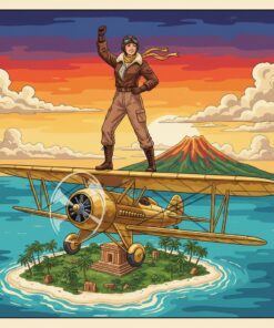 Retro Island Flight Heroine Paint By Numbers