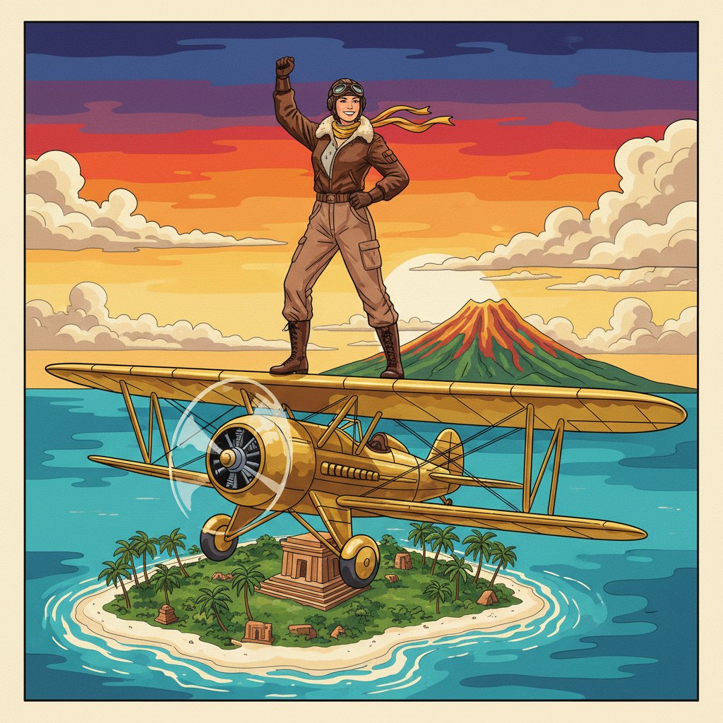 retro-island-flight-heroine-paint-by-numbers-kit-golden-age