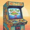 Retro Island Gaming Cabinet Paint By Numbers