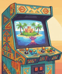 Retro Island Gaming Cabinet Paint By Numbers